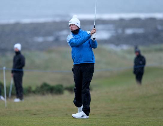 UK: The Alfred Dunhill Links Championship at Kingsbarns, St Andrews, Scotland on 30 September 2022 Pictured: Matthew Fitzpatrick (England) on the 9th fairway at Kingsbarns during the second round of the Alfred Dunhill Links Championship 2022 St Andrews Fife Scotland Copyright: xAlexxToddx