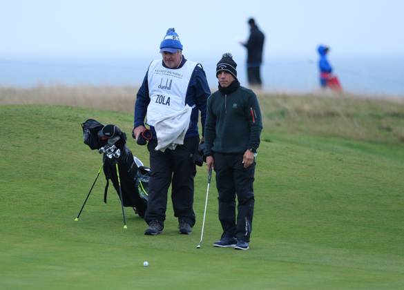 UK: The Alfred Dunhill Links Championship at Kingsbarns, St Andrews, Scotland on 30 September 2022 Pictured: Ex-footballer Gianfranco Zola on the 9th fairway at Kingsbarns during the second round of the Alfred Dunhill Links Championship 2022 St Andrews Fife Scotland Copyright: xAlexxToddx