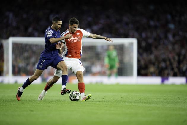 Arsenal FC v Paris Saint-Germain - UEFA Champions League Semi-final First Leg Achraf Hakimi during the UEFA Champions League semi-final first leg match between Arsenal and Paris Saint-Germain at Emirates Stadium in London, England, on April 29, 2025. Copyright: xTaiseixIwamotox