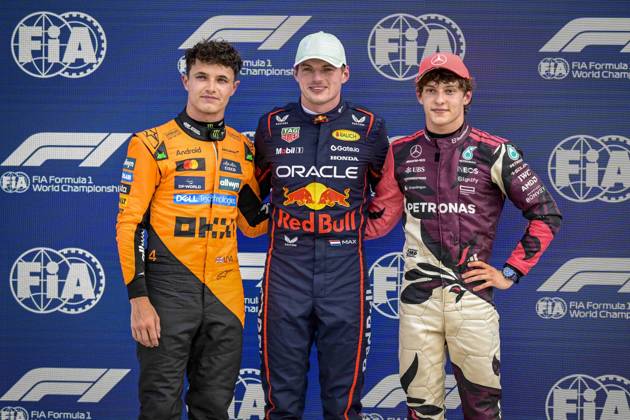 F1 - MIAMI GRAND PRIX 2025 VERSTAPPEN Max (ned), Red Bull Racing RB21, NORRIS Lando (gbr), McLaren F1 Team MCL39, KIMI ANTONELLI Andrea (ita), Mercedes AMG F1 Team W16, portrait during the Formula 1 Crypto.com Miami Grand Prix 2025, 6th round of the 2025 FIA Formula One World Championship, WM, Weltmeisterschaft from May 2 to 4, 2025 on the Miami International Autodrome, in Miami Gardens, Florida, United States of America - Miami GardensUnited States Copyright: xCharlyxLopezx