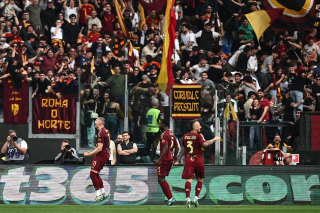 As Roma 04 05 2025 - campionato di calcio serie A Roma-Fiorentina foto Antonello Sammarco Image nella foto: esultanza gol Artem Dovbyk
