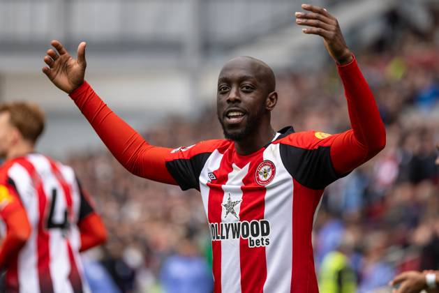 Football - 2024 2025 Premier League - Brentford vs Manchester United, ManU - Gtech Community Stadium - Sunday 2nd May 2025. Yoane Wissa (Brentford FC) celebrates scoring his teams fourth goal at the Gtech Community Stadium COLORSPORT DANIEL BEARHAM  csp_bre_manu_db_06042025_