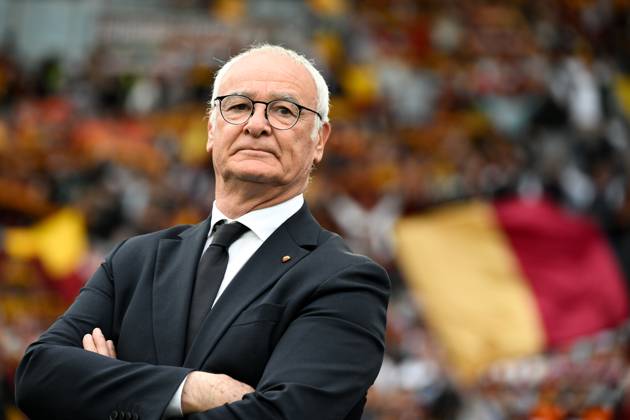 Claudio Ranieri, head coach of AS Roma, looks on during the Serie A football match between AS Roma and ACF Fiorentina at Olimpico stadium in Rome (Italy), May 4, 2025. andreaxstaccioli
