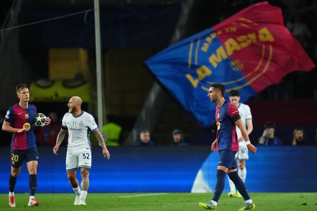 ESP: FC Barcelona, Barca Inter de Milan. UEFA Champions League match. Semi-Finals, firs leg Ferran Torres of FC Barcelona celebrates after scoring goal during the UEFA Champions League match, Semi-Finals, firs leg, between FC Barcelona and Inter de Milan played at Lluis Companys Stadium on April 30 2025 in Barcelona Spain. kpng Copyright: xBaguxBlancox xPressinphotox PS_240530_BAR_INT_961