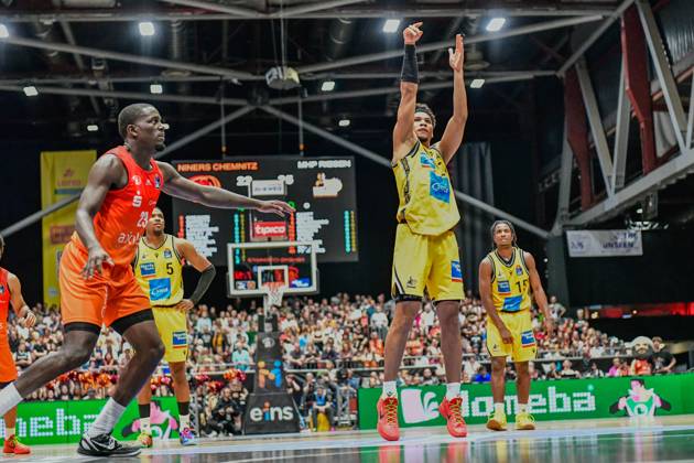 easyCredit Basketball Bundesliga, BBL, Season 2024 2025, Men 01 05 2025, Niners Chemnitz MHP RIESEN Ludwigsburg Brandon Tischler MHP RIESEN Ludwigsburg, No24 Copyright Kai Schmidt Chemnitz Messe Chemnitz Saxony Germany