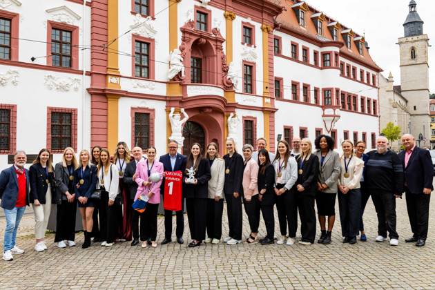 Handball, Women, Thüringer HC, Reception at the Thuringian State Chancellery in Erfurt