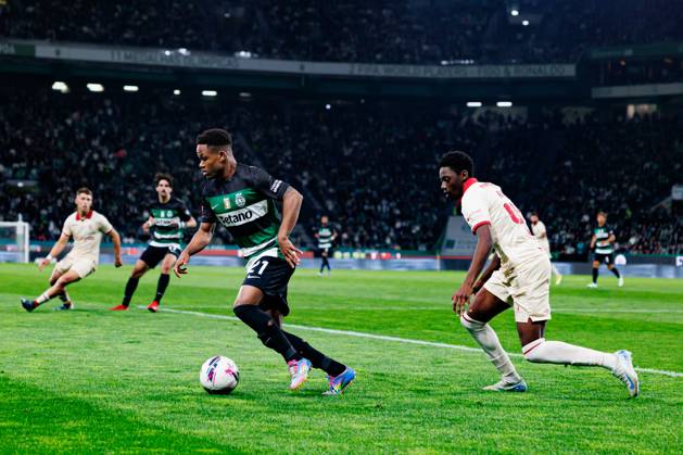 Geny Catamo and Jonathan Mutombo seen during Liga Portugal game between teams of Sporting CP and Gil Vicente FC at Estadio Jose Alvalade (Maciej Rogowski) Lisbon Estadio Jose Alvalade Portugal Copyright: xMaciejxRogowskix scpgilvicente2425-315