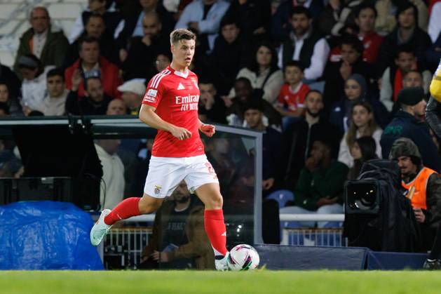 Samuel Dahl seen during Liga Portugal game between teams of GD Estoril Praia and SL Benfica at Estadio Antonio Coimbra da Mota (Maciej Rogowski) Estoril Estadio Antonio Coimbra da Mota Portugal Copyright: xMaciejxRogowskix estslb2425-126