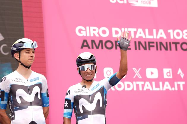 Radsport, Giro d Italia, 1. Etappe Quintana Rojas Nairo of Movistar Team during the stage 1 of the Giro d™Italia from Durazzo (Durres) to Tirana (Tirane), Albania- Friday, May 9, 2025. - cycling  Copyright: xMassimoxPaolone LaPressex