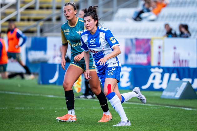 OB Q v HB Koge, Gjensidige Kvindeliga football, Odense, Denmark Odense, Denmark. 10th, May 2025. Madelyn Desiano (9) of OB Q seen during the Gjensidige Kvindeliga match between OB Q and HB Koge at Nature Energy Park in Odense. Denmark, Odense Copyright: xGonzalesxPhoto KentxRasmussenx