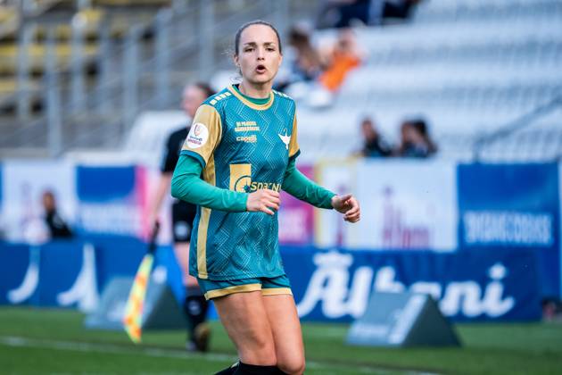 OB Q v HB Koge, Gjensidige Kvindeliga football, Odense, Denmark Odense, Denmark. 10th, May 2025. Selma Svendsen (4) of HB Koge seen during the Gjensidige Kvindeliga match between OB Q and HB Koge at Nature Energy Park in Odense. Denmark, Odense Copyright: xGonzalesxPhoto KentxRasmussenx