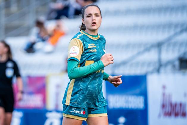 OB Q v HB Koge, Gjensidige Kvindeliga football, Odense, Denmark Odense, Denmark. 10th, May 2025. Selma Svendsen (4) of HB Koge seen during the Gjensidige Kvindeliga match between OB Q and HB Koge at Nature Energy Park in Odense. Denmark, Odense Copyright: xGonzalesxPhoto KentxRasmussenx