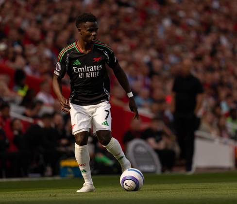 Liverpool FC v Arsenal FC - Premier League Bukayo Saka of Arsenal plays during the Premier League match between Liverpool and Arsenal at Anfield in Liverpool, England, on May 11, 2025. Liverpool Merseyside United Kingdom  Copyright: xMIxNewsx originalFilename:fletcher-liverpoo250511_np7Dv
