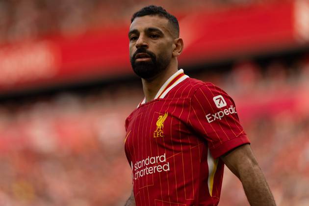Liverpool FC v Arsenal FC - Premier League Liverpool s Mohamed Salah is seen during the Premier League match between Liverpool and Arsenal at Anfield in Liverpool, England, on May 11, 2025. Liverpool Merseyside United Kingdom  Copyright: xMIxNewsx originalFilename:fletcher-liverpoo250511_npnXd