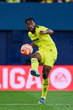 LaLiga EA Sports, Villarreal v Leganes VILLARREAL, SPAIN - MAY 14: Willy Kambwala Centre-Back of Villarreal CF passes the ball during the LaLiga EA Sports match between Villarreal FC and Leganes at Estadio de la Ceramica on May 14, 2025 in Villarreal, Spain. (Photo by Jose Torres Photo Players Images Magara Press) Villarreal Estadio de la Ceramica Spain Copyright: xJosexTorresx