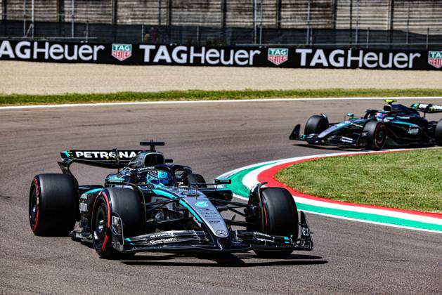MOTORI - Formula 1 - AWS Gran Premio del Made in Italy e dell Emilia Romagna 2025 - Practice 1 and 2 George Russell (GBR) - Mercedes-AMG PETRONAS F1 Team - Mercedes W16 - Mercedes E Performanceduring Formula 1 AWS Gran Premio del Made in Italy e dell Emilia Romagna 2025 - Autodromo Enzo e Dino Ferrari, Imola (BO) Italy from 15th to 18th May 2025, Imola Italy Copyright: xIPAxSport ABACAx
