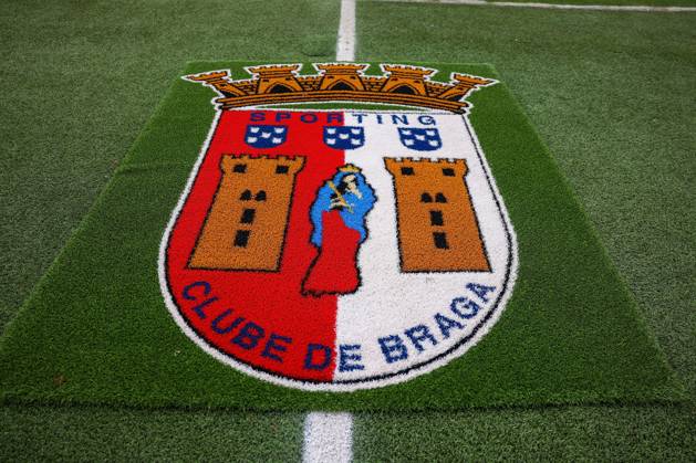 Braga, Portugal 17 05 2025 xJAx Liga Portugal Betclic Sporting Clube de Braga SL Benfica v l , Symbol photo, Symbol image Logo Sporting Clube de Braga Copyright: JoaquimxFerreira