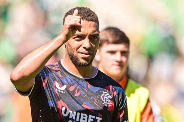 Hibernian v Rangers William Hill Premiership Cyriel Dessers of Rangers thanks fans during the William Hill Premiership match at Easter Road, Edinburgh UK Newspapers OUT Copyright: xJamiexJohnstonx FIL-21820-0186
