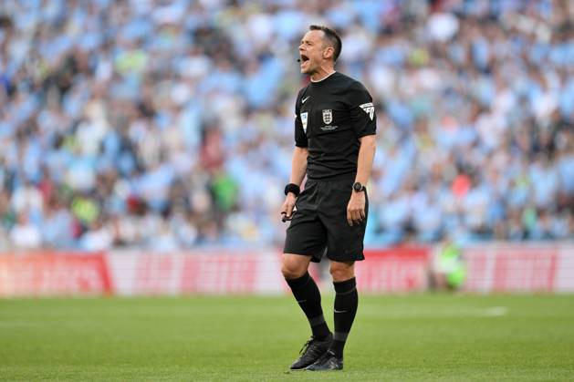 Football - 2024 2025 Emirates FA Cup - Final - Crystal Palace vs Manchester City - Wembley Stadium - Saturday 17th May 2025. Referee Stuart Attwell. COLORSPORT Ashley Western