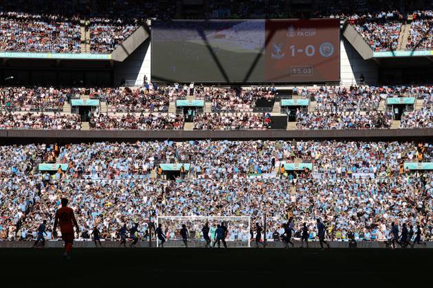 Crystal Palace gegen Manchester City 17. Mai 2025, London FA-Cup-Finale Crystal Palace gegen Manchester City Gesamtansicht des Spiels im Wembley-Stadion Foto Jacques Feeney Abseits London UK  Copyright: xJacquesxFeeneyx xOffsidexOffside