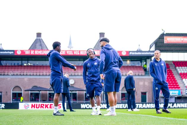 ROTTERDAM , 18-05-2025 , Stadium ˜Het Kasteel™ , Season 2024 2025 , Football , Eredivisie . Match between Sparta and PSV . PSV player Tyrell Malacia and PSV player Ismael Saibari Sparta - PSV x29323265x Copyright: