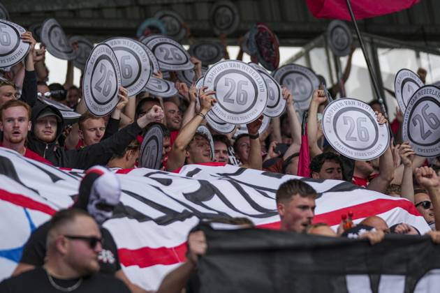 ROTTERDAM , 18-05-2025 , Stadium à Het Kasteel , Season 2024 2025 , Football , Eredivisie . Match between Sparta and PSV . Fans of PSV Celebrate the Championship Sparta - PSV x29327909x Copyright: