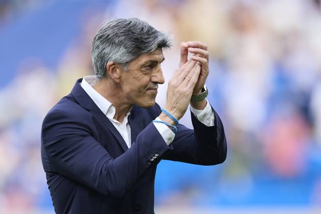 Real Sociead v Girona FC - LaLiga EA Sports Imanol Alguacil head coach of Real Sociedad reacts during the LaLiga EA Sports match between Real Sociedad and Girona FC at Reale Arena on May 18, 2025, in San Sebastian, Spain. San Sebastian Reale Arena Basque Country Spain RL_RSOvGFC_000004 Copyright: xRicardoxLarreinax