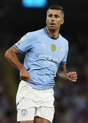 Manchester, England, 20th May 2025. Rodri of Manchester City in action during the Manchester City vs AFC Bournemouth Premier League match at the Etihad Stadium, Manchester. Picture credit should read: Andrew Yates Sportimage EDITORIAL USE ONLY. No use with unauthorised audio, video, data, fixture lists, club league logos or live services. Online in-match use limited to 120 images, no video emulation. No use in betting, games or single club league player publications. SPI_066_AY_MAN_CITY_BOURNEMOUTH SPI-3952-0068