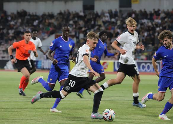 UEFA European Under-17 Championship 2024 25 Group A, in Tirana on, Albania on May 19, 2025. The football match Germany vs France during the UEFA European Under-17 Championship 2024 25 Group A at the Elbasan Arena stadium in Elbasan, Albania, on May 19, 2025. TIRANE ALBANIA Copyright: xSTRINGERx