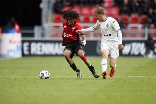 FOOTBALL : Rennes vs AS Monaco - Challenge Espoirs 2025 - Finale - 21 05 2025 Lionel Ngangue of Stade Rennais during the Challenge Espoirs 2025, Final football match between Stade Rennais and AS Monaco on 21 May 2025 at Roazhon Park in Rennes, France - Photo Julien Kammerer PsnewZ RennesFrance Copyright: xJulienxKammererx