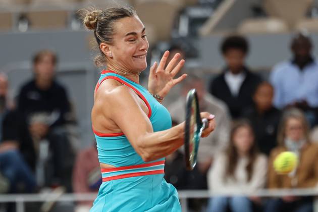 May 25, 2025, Paris, Celestynow, France: ARYNA SABALENKA during the match against Kamilla Rakhimova in the first round of French Open 2025 at Roland Garros in Paris. Sabalenka won 6:1, 6:0 Paris France - ZUMAc278 20250525_zsp_c278_003 Copyright: xMarcinxCholewinskix