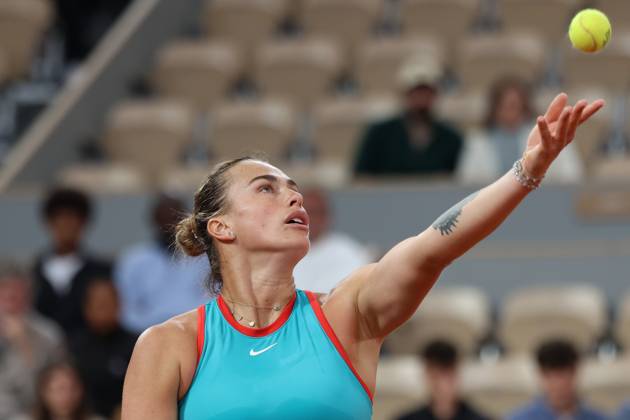 May 25, 2025, Paris, Celestynow, France: ARYNA SABALENKA during the match against Kamilla Rakhimova in the first round of French Open 2025 at Roland Garros in Paris. Sabalenka won 6:1, 6:0 Paris France - ZUMAc278 20250525_zsp_c278_004 Copyright: xMarcinxCholewinskix