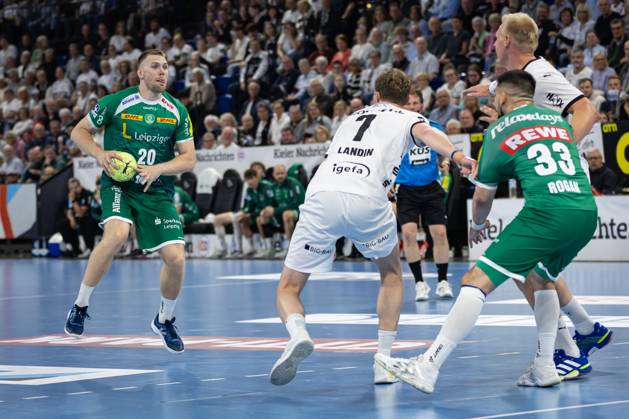 DAIKIN HBL THW Kiel vs SC DHfK Leipzig 28 05 25 William Bogojevic Nr 20, SC DHfK Leipzig in attack DAIKIN HBL THW Kiel vs SC DHfK Leipzig, Wunderino Arena on 28 05 25 Copyright: xBEAUTIFULxSPORTS MarioxM.xKobergx