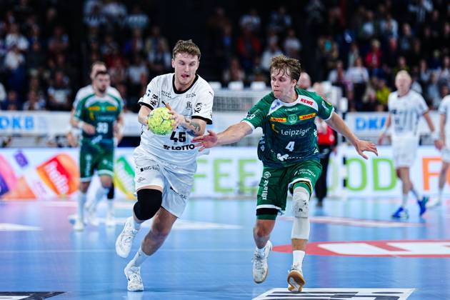 Emil Wernsdorf Madsen THW Kiel, 45 , Andri Mar Runarsson SC DHfK Leipzig, 04 GER, THW Kiel vs SC DHfK Leipzig, Handball, Bundesliga, Matchday, 31, Season 2024 2025, 28 05 2025 GER, THW Kiel vs SC DHfK Leipzig, Handball, Bundesliga, Matchday, 31, Season 2024 2025, 28 05 2025 Kiel Copyright: xEibner-Pressefoto MarcelxvonxFehrnx EP_MFN