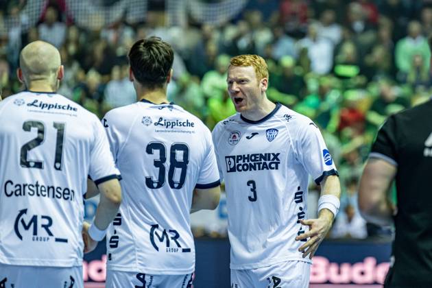 Handball Bundesliga HSG Wetzlar TBV Lemgo Lippe, 28 05 25 Nicolai Theilinger TBV Lemgo Lippe, 3 , Sadik Emre Herseklioglu TBV Lemgo Lippe, 38 , Leve Carstensen TBV Lemgo Lippe, 21 Handball Bundesliga HSG Wetzlar TBV Lemgo Lippe Wetzlar, 28 05 25 Copyright: xBEAUTIFULxSPORTS Roeczeyx