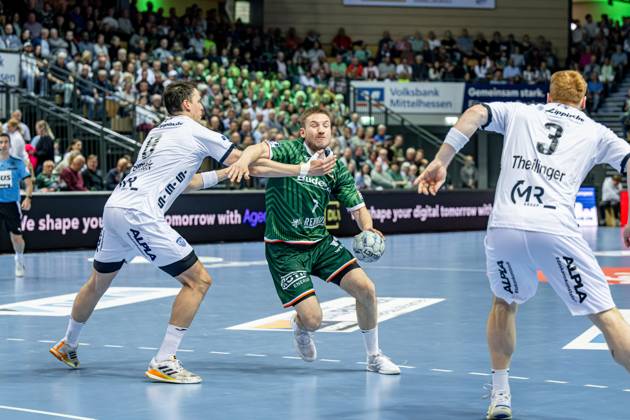 Handball Bundesliga HSG Wetzlar TBV Lemgo Lippe, 28 05 25 Dominik Mappes HSG Wetzlar, 7 , Frederik Simak TBV Lemgo Lippe, 8 , Nicolai Theilinger TBV Lemgo Lippe, 3 Handball Bundesliga HSG Wetzlar TBV Lemgo Lippe Wetzlar, 28 05 25 Copyright: xBEAUTIFULxSPORTS Roeczeyx