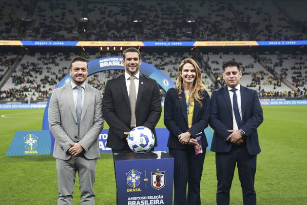 Friendly match between Brazil and Japan in Sao Paulo Sao Paulo (SP), 05 30 2025 friendly teams Brazil Japan the new president of the Brazilian Football Confederation CBF, Samir Xaud, and his vice president Michelle Ramalho, during the match between Brazil and Japan, held at the Neo Quimica Arena, Sao Paulo-SP, this Friday, May 30, 2025. (Foto: Leco Viana Thenews2 imago images) Copyright: xLecoxVianax