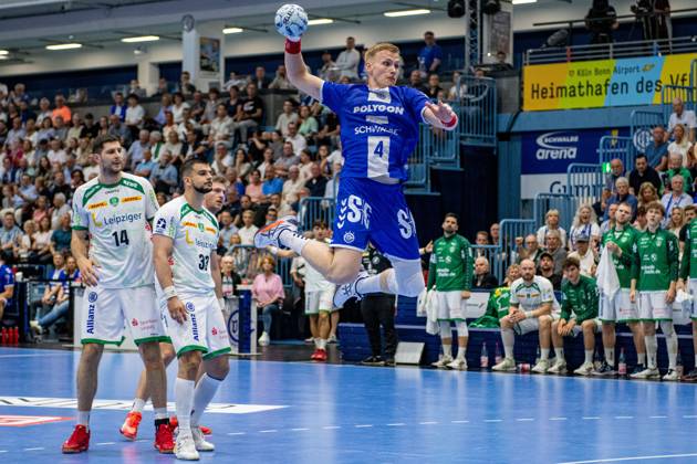 Daikin Handball Bundesliga, VfL Gummersbach SC DHFK Leipzig 31 05 2025 Marko Mami SC DHfK Leipzig 14 , Luka Rogan SC DHfK Leipzig 33 , Ellidi Vidarsson VfL Gummersbach, 4 , discards Daikin Handball Bundesliga, VfL Gummersbach SC DHFK Leipzig 31 05 2025 Copyright: xBEAUTIFULxSPORTS Erlhofx