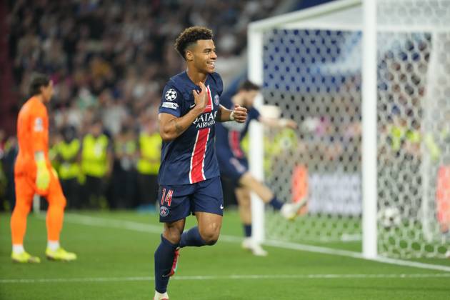 2025 UEFA Champions League Final: Paris Saint-Germain F.C. vs. FC Internazionale Milano Desire Doue of Paris Saint-Germain F.C. scores his second goal of the evening and celebrates during the 2025 UEFA Champions League Final: Paris Saint-Germain F.C. vs. FC Internazionale Milano on 31 May 2025, at Munich Football Arena, in Munich, Germany Munich Munich Football Arena Germany Copyright: xAlexandraxFechetex DSC02764