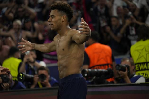 2025 UEFA Champions League Final: Paris Saint-Germain F.C. vs. FC Internazionale Milano Desire Doue of Paris Saint-Germain F.C. scores his second goal of the evening and celebrates during the 2025 UEFA Champions League Final: Paris Saint-Germain F.C. vs. FC Internazionale Milano on 31 May 2025, at Munich Football Arena, in Munich, Germany Munich Munich Football Arena Germany Copyright: xAlexandraxFechetex _ADR2771