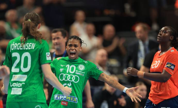 01.06.2025 Budapest(Hungary) GyÅ‘ri Gyori Audi ETO KC -Odense Handbold final EHF Champions League Women s handball Final 4 Bruna Almeida de Paula(C) GyÅ‘ri Gyori Audi ETO :