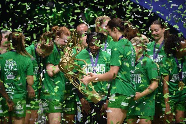 June 1, 2025, Budapest, Budapest, Hungary: Gyori Audi ETO KC celebrates after winning the final of the EHF Champions League Woman beating Odense Handbold on the second day of the EHF Champions league Final4 Woman in Budapest on the 1th of June. Budapest Hungary - ZUMAs291 20250601_zip_s291_095 Copyright: xBalintxSzentgallayx