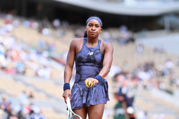 2025 Roland-Garros - Day 9 PARIS, FRANCE - JUNE 02: Coco Gauff of United States in action against Ekaterina Alexandrova during the Women s Singles Fourth Round match on Day Nine of the 2025 French Open at Roland Garros on June 02, 2025 in Paris, France. Mustafa Yalcin Anadolu Paris France. Editorial use only. Please get in touch for any other usage. Copyright: x2025xAnadoluxMustafaxYalcinx