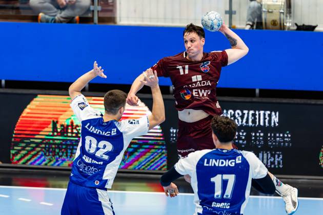 04 06 2025, GER, Handball, Men, Season 24 25, 1 Daikin Handball Bundesliga, 33 Matchday, ThSV Eisenach 1 VfL Potsdam Ivan Snajder ThSV Eisenach,82 Marko Grgic ThSV Eisenach,17 Jannek Klein 1 VfL Potsdam 99817 Eisenach Werner Assmann Halle Am Sportp Thueringen Germany