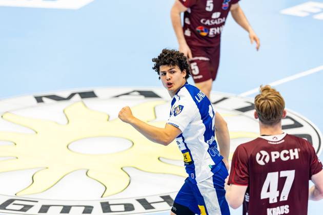 04 06 2025, GER, Handball, Men, Season 24 25, 1 Daikin Handball Bundesliga, 33 Matchday, ThSV Eisenach 1 VfL Potsdam Gian Attenhofer ThSV Eisenach,11 99817 Eisenach Werner Assmann Halle Am Sportp Thueringen Germany