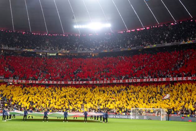UEFA Nations League semi-final 24 25 Germany Portugal on 04 06 2025 at the Allianz Arena in Munich Fans of the German national team with a choreography at the start of the match MH