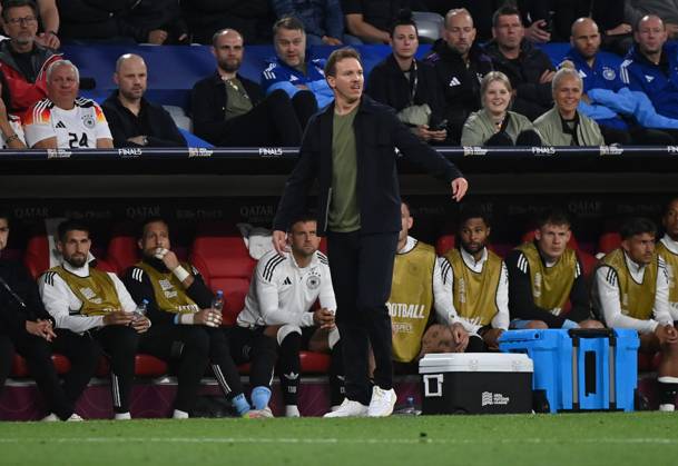04 06 2025, xjrdrx, Football UEFA Nations League 1 2 Final, Germany Portugal v l Coach Julian Nagelsmann German National Football Team DFB gives instructions DFL DFB REGULATIONS PROHIBIT ANY USE OF PHOTOGRAPHS as IMAGE SEQUENCES and or QUASI VIDEO Muenchen
