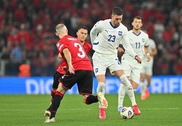 ALBANIA vs SERBIA DUSAN VLAHOVIC, football player of Serbia during World Cup qualification match against Albania, at Kombetare stadium. Tirana, 07.06.2025. photo: MN Press photo mm FOOTBALL, SERBIA, ALBANIA, FIFA World Cup, WM, Weltmeisterschaft, Fussball QUALIFICATIONS MATCH Tirana Kombetare stadium Albania Copyright: xMarkoxMetlas xMNxPressx