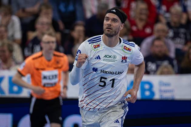 DAIKIN HBL SG Flensburg Handewitt vs Handball Sportverein Hamburg 08 06 25 Cheering goal celebration at Casper U Mortensen Nr 51, Handball Sportverein Hamburg DAIKIN HBL SG Flensburg Handewitt vs Handball Sportverein Hamburg, GP JOULE Arena on 08 06 25 Copyright: xBEAUTIFULxSPORTS MarioxM.xKobergx
