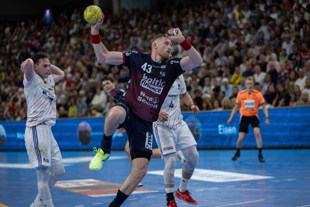 DAIKIN HBL SG Flensburg Handewitt vs Handball Sportverein Hamburg 08 06 25 Blaz Blagotinsek Nr 43, SG Flensburg Handewitt in attack DAIKIN HBL SG Flensburg Handewitt vs Handball Sportverein Hamburg, GP JOULE Arena on 08 06 25 Copyright: xBEAUTIFULxSPORTS MarioxM.xKobergx